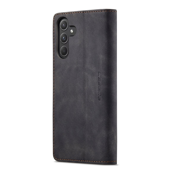 For Samsung Galaxy A55 5G CaseMe 013 Multifunctional Horizontal Flip Leather Phone Case(Black)