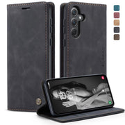 For Samsung Galaxy A55 5G CaseMe 013 Multifunctional Horizontal Flip Leather Phone Case(Black)