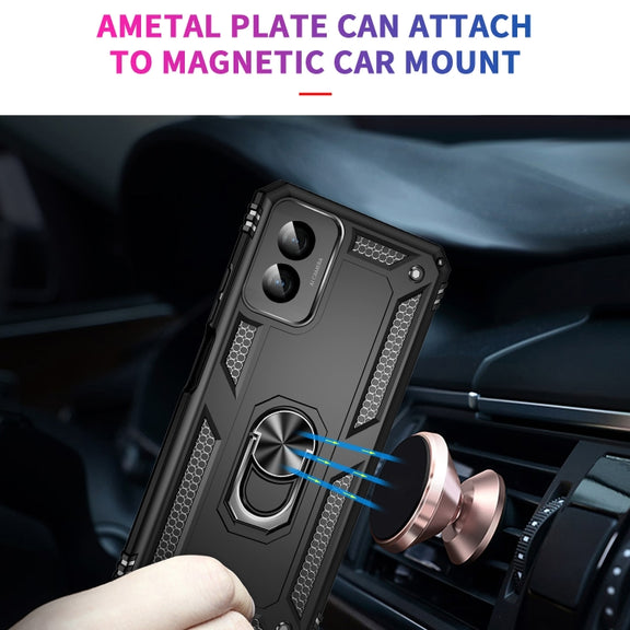 For Motorola Moto G Power 5G 2024 Shockproof TPU + PC Phone Case with Holder(Black)