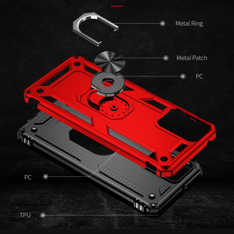For Motorola Moto G Power 5G 2024 Shockproof TPU + PC Phone Case with Holder(Red)