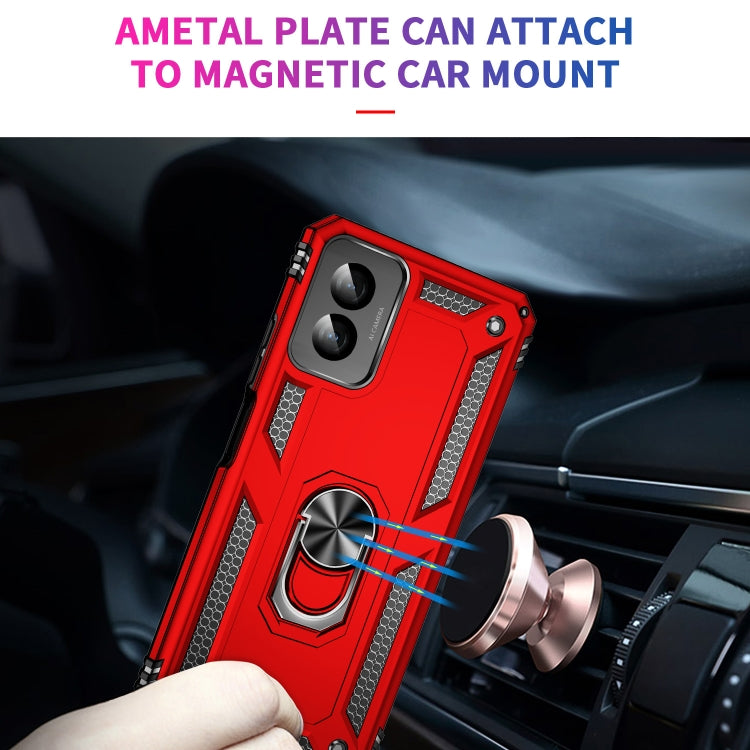 For Motorola Moto G Power 5G 2024 Shockproof TPU + PC Phone Case with Holder(Red)