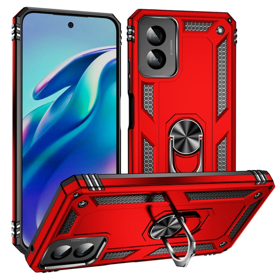 For Motorola Moto G Power 5G 2024 Shockproof TPU + PC Phone Case with Holder(Red)