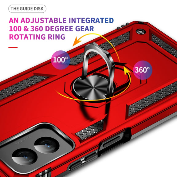 For Motorola Moto G Power 5G 2024 Shockproof TPU + PC Phone Case with Holder(Red)