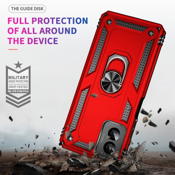 For Motorola Moto G Power 5G 2024 Shockproof TPU + PC Phone Case with Holder(Red)