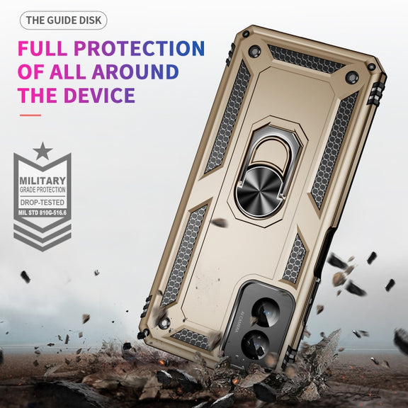 For Motorola Moto G Power 5G 2024 Shockproof TPU + PC Phone Case with Holder(Gold)