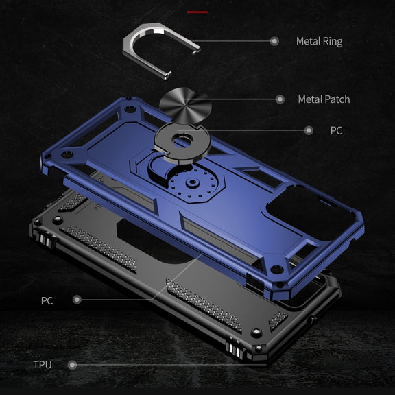 For Motorola Moto G Power 5G 2024 Shockproof TPU + PC Phone Case with Holder(Blue)