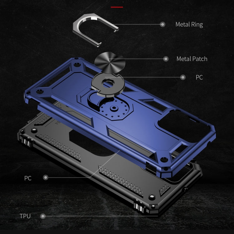 For Motorola Moto G Power 5G 2024 Shockproof TPU + PC Phone Case with Holder(Blue)