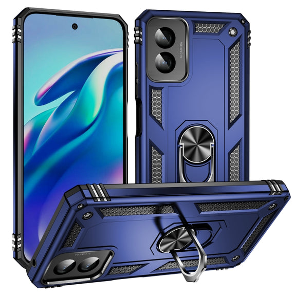 For Motorola Moto G Power 5G 2024 Shockproof TPU + PC Phone Case with Holder(Blue)