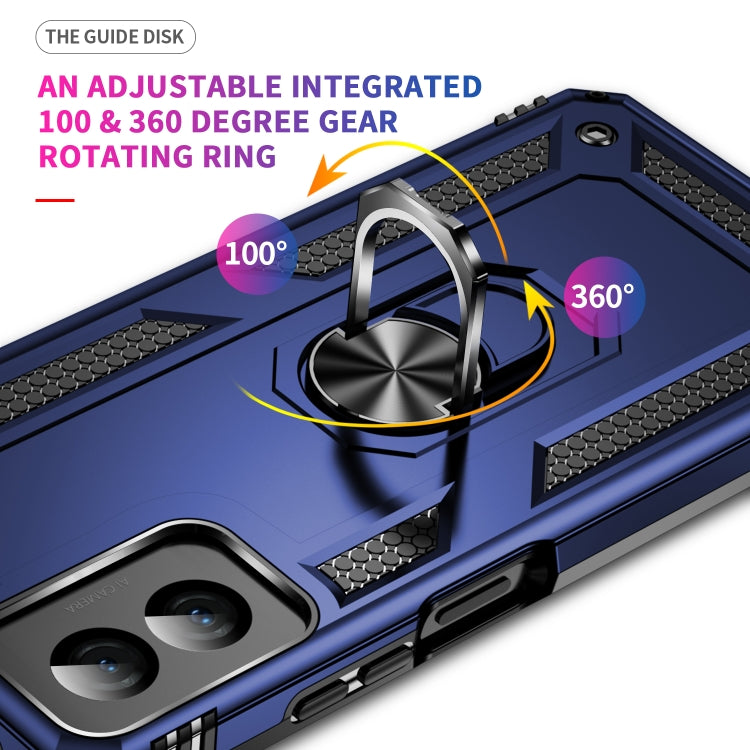For Motorola Moto G Power 5G 2024 Shockproof TPU + PC Phone Case with Holder(Blue)