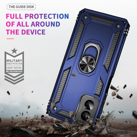 For Motorola Moto G Power 5G 2024 Shockproof TPU + PC Phone Case with Holder(Blue)