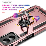 For Motorola Moto G Power 5G 2024 Shockproof TPU + PC Phone Case with Holder(Rose Gold)
