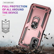 For Motorola Moto G Power 5G 2024 Shockproof TPU + PC Phone Case with Holder(Rose Gold)