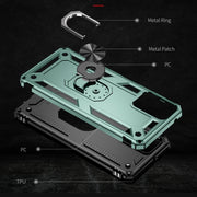 For Motorola Moto G Power 5G 2024 Shockproof TPU + PC Phone Case with Holder(Dark Green)