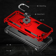 For Motorola Moto G Play 4G 2024 Shockproof TPU + PC Phone Case with Holder(Red)