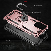 For Motorola Moto G Play 4G 2024 Shockproof TPU + PC Phone Case with Holder(Rose Gold)