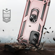 For Motorola Moto G Play 4G 2024 Shockproof TPU + PC Phone Case with Holder(Rose Gold)