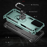 For Motorola Moto G Play 4G 2024 Shockproof TPU + PC Phone Case with Holder(Dark Green)