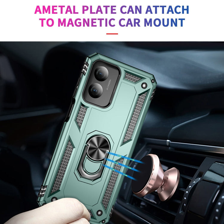 For Motorola Moto G Play 4G 2024 Shockproof TPU + PC Phone Case with Holder(Dark Green) - Motorola Cases by PMC Jewellery | Online Shopping South Africa | PMC Jewellery | Buy Now Pay Later Mobicred