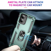 For Motorola Moto G Play 4G 2024 Shockproof TPU + PC Phone Case with Holder(Dark Green)