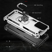 For Motorola Moto G Play 4G 2024 Shockproof TPU + PC Phone Case with Holder(Silver)