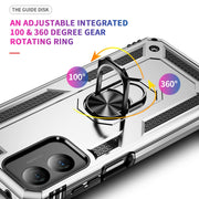 For Motorola Moto G Play 4G 2024 Shockproof TPU + PC Phone Case with Holder(Silver)
