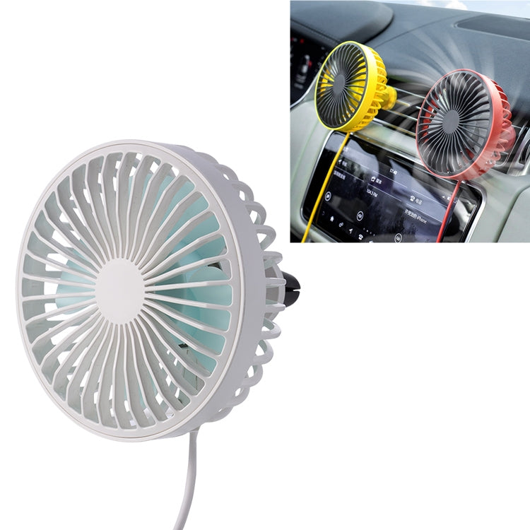F829 Portable Car Air Outlet Electric Cooling Fan with LED Light(White) - Heating & Fans by PMC TechLife | Online Shopping South Africa | PMC TechLife | Buy Now Pay Later Mobicred