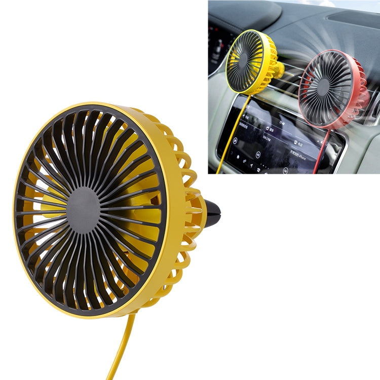 F829 Portable Car Air Outlet Electric Cooling Fan with LED Light(Yellow) - Heating & Fans by PMC TechLife | Online Shopping South Africa | PMC TechLife | Buy Now Pay Later Mobicred