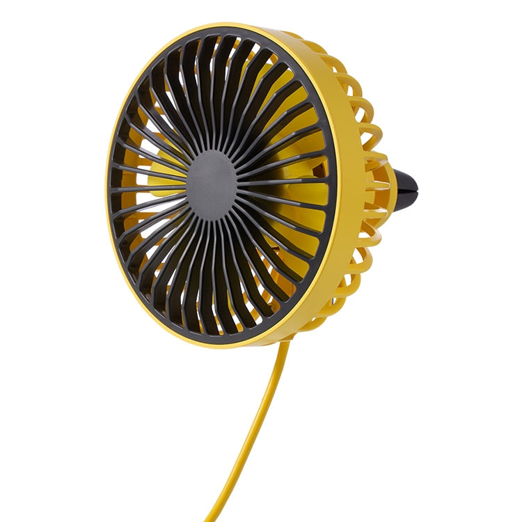 F829 Portable Car Air Outlet Electric Cooling Fan with LED Light(Yellow) - Heating & Fans by PMC TechLife | Online Shopping South Africa | PMC TechLife | Buy Now Pay Later Mobicred