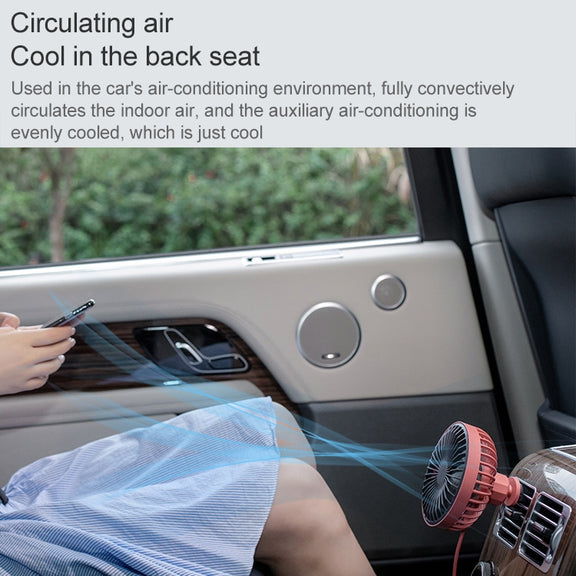 F829 Portable Car Air Outlet Electric Cooling Fan with LED Light(Yellow)