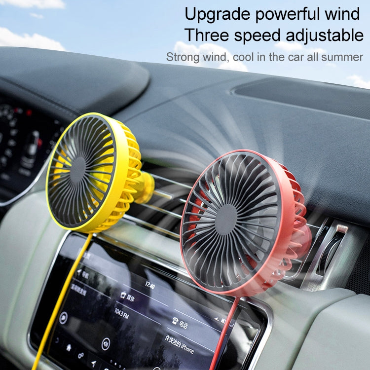 F829 Portable Car Air Outlet Electric Cooling Fan with LED Light(Yellow) - Heating & Fans by PMC TechLife | Online Shopping South Africa | PMC TechLife | Buy Now Pay Later Mobicred