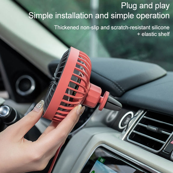 F829 Portable Car Air Outlet Electric Cooling Fan with LED Light(Yellow)