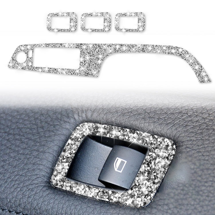 For BMW 3 Series E90 / 320i / 325i 2005-2012 Car Window Lift Panel with Folding Key 35.8cm Diamond Decorative Sticker, Left Drive - Car Interior Mouldings by PMC TechLife | Online Shopping South Africa | PMC TechLife | Buy Now Pay Later Mobicred