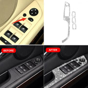 For BMW 3 Series E90 / 320i / 325i 2005-2012 Car Window Lift Panel with Folding Key 35.8cm Diamond Decorative Sticker, Left Drive