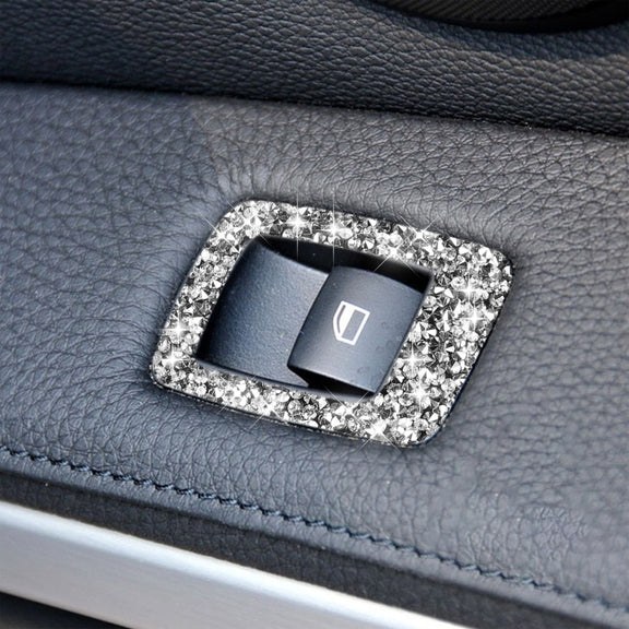 For BMW 3 Series E90 / 320i / 325i 2005-2012 Car Window Lift Panel with Folding Key 37.8cm Diamond Decorative Sticker, Left Drive