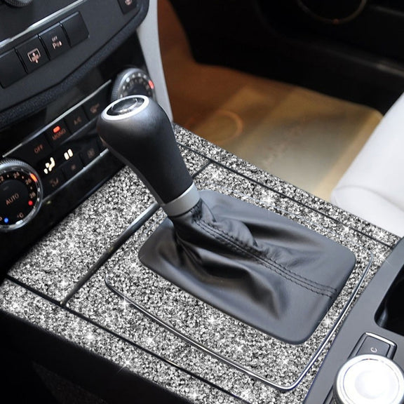 For Mercedes-Benz C-class W204 2007-2013 Car Gear Set Diamond Decorative Sticker, Left-hand Drive