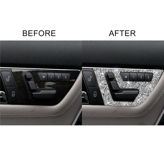 For Mercedes-Benz C-class W204 2007-2013 Car Seat Adjustment B Diamond Decorative Sticker, Left and Right Drive