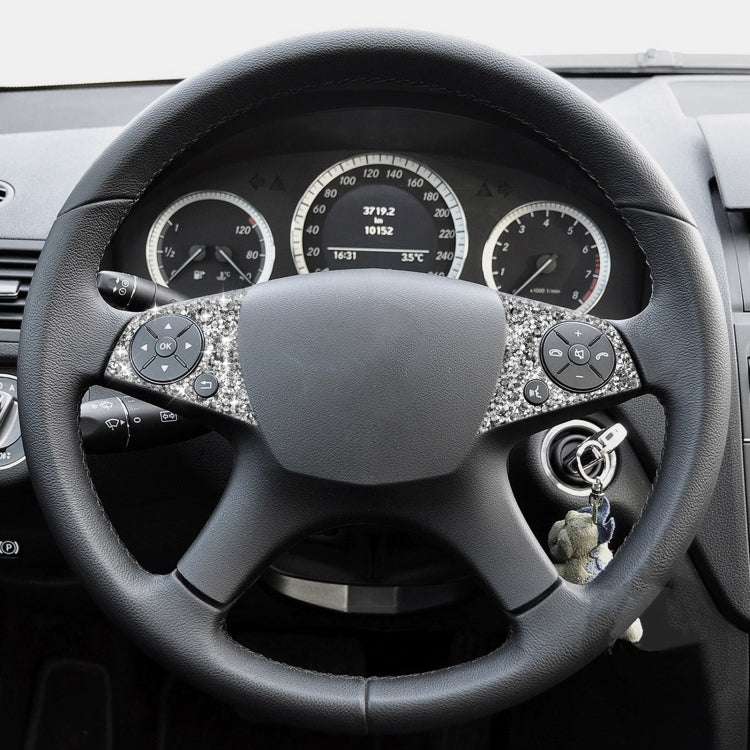 For Mercedes-Benz C-class W204 2007-2010 Car Steering Wheel Buttons Diamond Decorative Sticker, Left and Right Drive - Car Interior Mouldings by PMC TechLife | Online Shopping South Africa | PMC TechLife | Buy Now Pay Later Mobicred