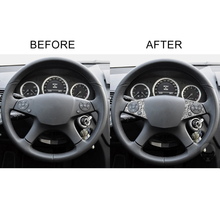 For Mercedes-Benz C-class W204 2007-2010 Car Steering Wheel Buttons Diamond Decorative Sticker, Left and Right Drive