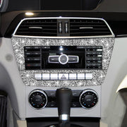 For Mercedes-Benz C-class W204 2011-2013 Car Central Control CD Panel Diamond Decorative Sticker, Left and Right Drive