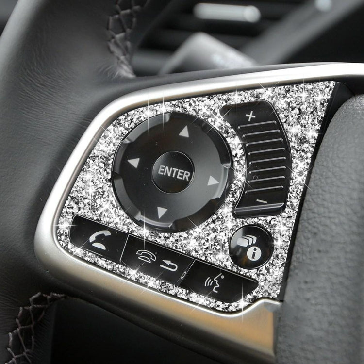 For Honda Civic 2016-2019 Car Steering Wheel Buttons Middle Configuration Diamond Decorative Sticker, Left and Right Drive - Car Interior Mouldings by PMC TechLife | Online Shopping South Africa | PMC TechLife | Buy Now Pay Later Mobicred