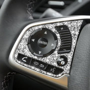 For Honda Civic 2016-2019 Car Steering Wheel Buttons Middle Configuration Diamond Decorative Sticker, Left and Right Drive