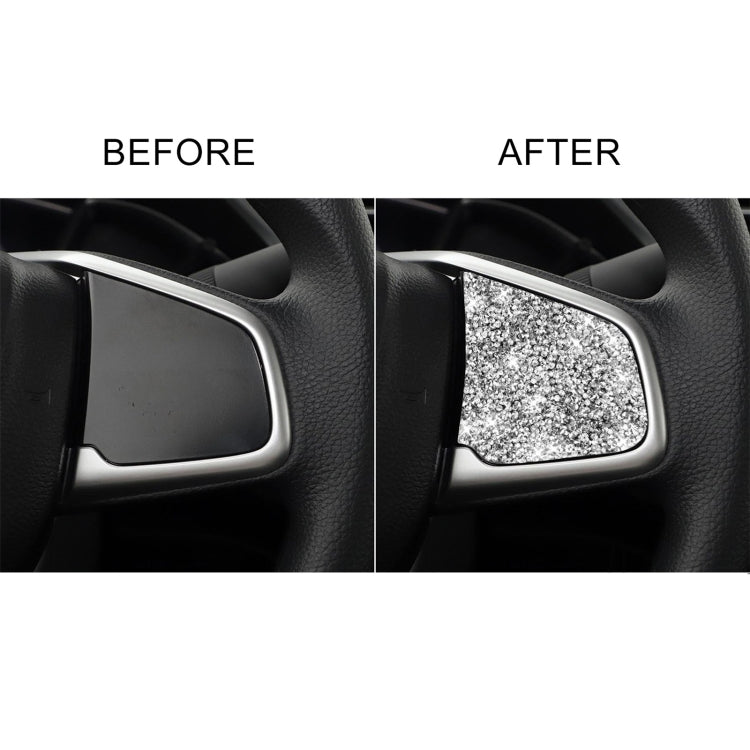 For Honda Civic 2016-2019 Car Steering Wheel Buttons Low Configuration Diamond Decorative Sticker, Left and Right Drive