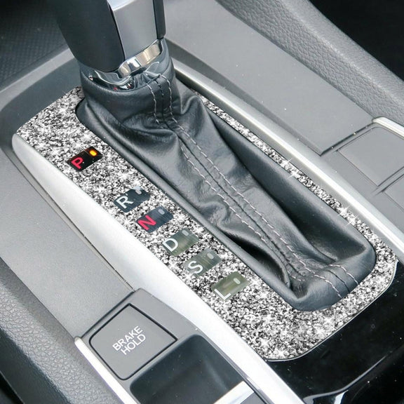 For Honda Civic 2016-2019 Car Gear Button Frame Diamond Decorative Sticker, Left-hand Drive