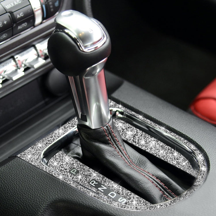 For Ford Mustang 2015-2020 3pcs Car Gear Shift Outer Ring Diamond Decoration Sticker, Left Drive - Car Interior Mouldings by PMC TechLife | Online Shopping South Africa | PMC TechLife | Buy Now Pay Later Mobicred