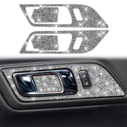 For Ford Mustang 2015-2020 4pcs Car Door Inner Handle Panel Diamond Decoration Sticker, Left and Right Drive