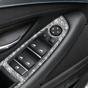 For BMW F10 5 Series 2011-2018 Car Window Lift Switch Diamond Decorative Sticker, Left-hand Drive