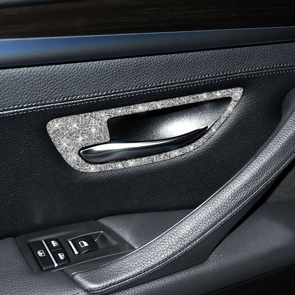 For BMW F10 5 Series 2011-2017 Car Door Handle Frame Diamond Decorative Sticker, Left and Right Drive