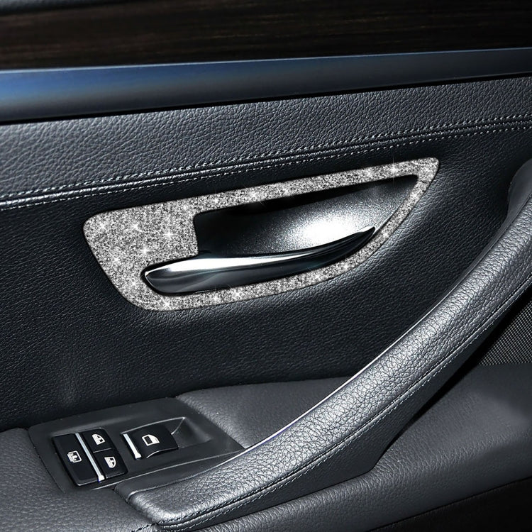 For BMW F10 5 Series 2011-2017 Car Door Handle Frame Diamond Decorative Sticker, Left and Right Drive