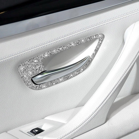 For BMW F10 5 Series 2011-2017 Car Door Handle Frame Diamond Decorative Sticker, Left and Right Drive