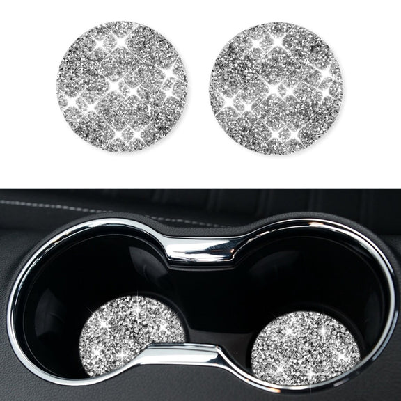 For Ford Mustang 2015-2020 Car Water Cup Holder Base Diamond Decoration Sticker, Left and Right Drive